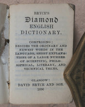 Load image into Gallery viewer, Bryce, David & Son. Glasgow. Advertising. Bryce's Diamond English Dictionary. Royal Insurance Company promo. 1896.