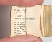 Load image into Gallery viewer, Bryce, David & Son. Glasgow. Advertising. Smallest English Dictionary in the World. Dixon's Crucibles promotional edition. Glasgow. Circa 1900.