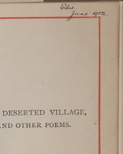 Load image into Gallery viewer, Goldsmith, Oliver. Deserted Village and other poems. Bryce, David & Sons. Glasgow. Circa 1895. Dainty Little Library.