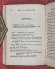 Load image into Gallery viewer, Social and Convivial Toast-Master and Compendium of Sentiment. McGuire, Frederic. Nelson Street, London. 1865.
