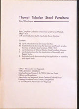 Load image into Gallery viewer, Thonet Tubular Steel Furniture card catalogue. First Complete Collection of German and French Models, 1930-1931 with an introduction by Dr.Ing.habil.Sonja Gunther. Gunther, Dr. Ing. habil. Sonja Publication Date: 1989 Condition: Very Good
