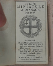 Load image into Gallery viewer, Tilt's Miniature Almanack. Various publishers. London. [1848-1870] >>RUN OF SCARCE COLLECTABLE ALMANACS<<
