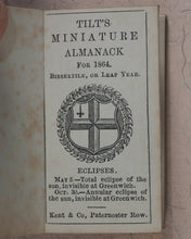 Load image into Gallery viewer, Tilt's Miniature Almanack. Various publishers. London. [1848-1870] >>RUN OF SCARCE COLLECTABLE ALMANACS<<
