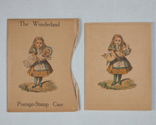Load image into Gallery viewer, Carroll, Lewis, Invented by. Wonderland Postage-Stamp Case," [Alice with baby] [with] 12 separate pockets for stamps. Emberlin and Son, 4 Magdalen Street, Oxford. [1889].

