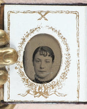 Load image into Gallery viewer, [Miniature Tintype Portrait Album]. 1880 [?]. >>Phantasmic miniature tintype album<<
