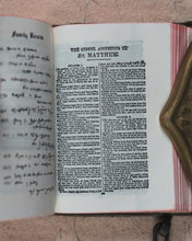 Load image into Gallery viewer, Holy Bible containing the Old and New Testaments [with lectern]. >>MINIATURE BIBLE WITH LECTERN<< Publication Date: 1919 CONDITION: VERY GOOD
