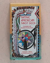 Load image into Gallery viewer, Native American Tarot Deck. Magda Weck Gonzalez, Shawnee, with Harry Sparrowhawk and illustrated by J.A. Gonzalez. U.S. Ganes Systens. U.S.A. 1982.  ISBN 0880790091.
