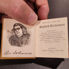 Load image into Gallery viewer, Bryce's Thumb English Dictionary c1898. Published by David Bryce &amp; Co.

