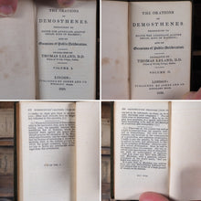 Load image into Gallery viewer, Orations of Demosthenes. Pronounced to excite the Athenians against Philip, King of Macedon; and on Occasions of Public Deliberation. Translated by Thomas Leland. Demosthenes. >>MINIATURE JONES DIAMOND CLASSIC<< Publication Date: 1828
