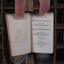 Load image into Gallery viewer, Orations of Demosthenes. Pronounced to excite the Athenians against Philip, King of Macedon; and on Occasions of Public Deliberation. Translated by Thomas Leland. Demosthenes. >>MINIATURE JONES DIAMOND CLASSIC<< Publication Date: 1828
